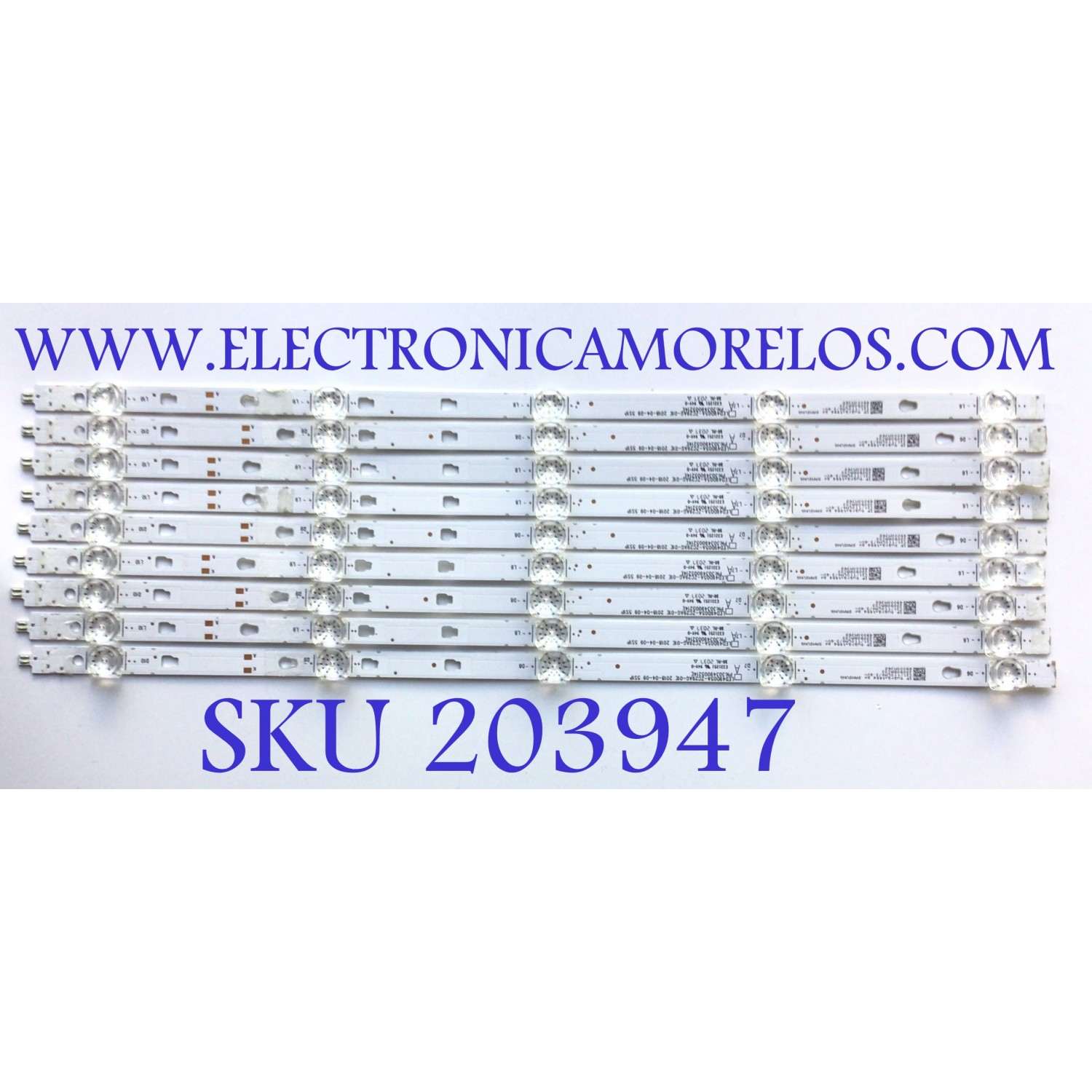 KIT DE LED'S PARA TV JVC (9 PIEZAS) / NUMERO DE PARTE LED49D05A-ZC29AG-01E / 30349005214E / E331251 / 49000M36S / 200908AC03 / PANEL CC500PV7D / MODELO LT-50MAW705